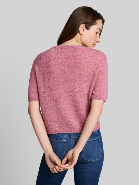 Lightweight knitted jumper with alpaca blend - dusty berry melange