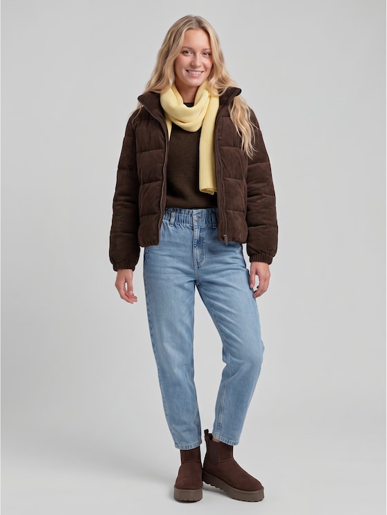 Lightweight knitted jumper with alpaca blend - cool dark brown melange
