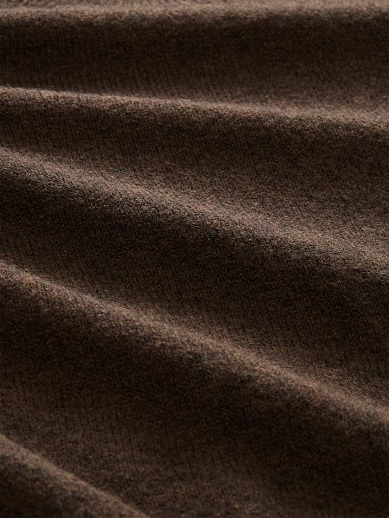 Lightweight knitted jumper with alpaca blend - cool dark brown melange