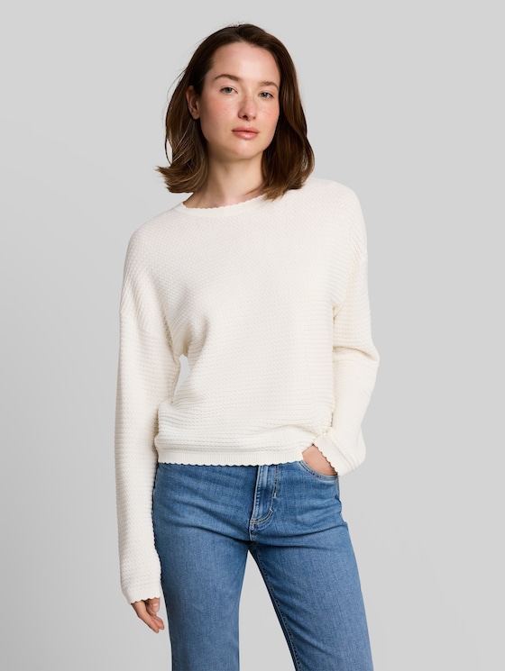 Relaxed-fit knitted jumper - off white