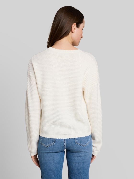 Relaxed-fit knitted jumper - off white