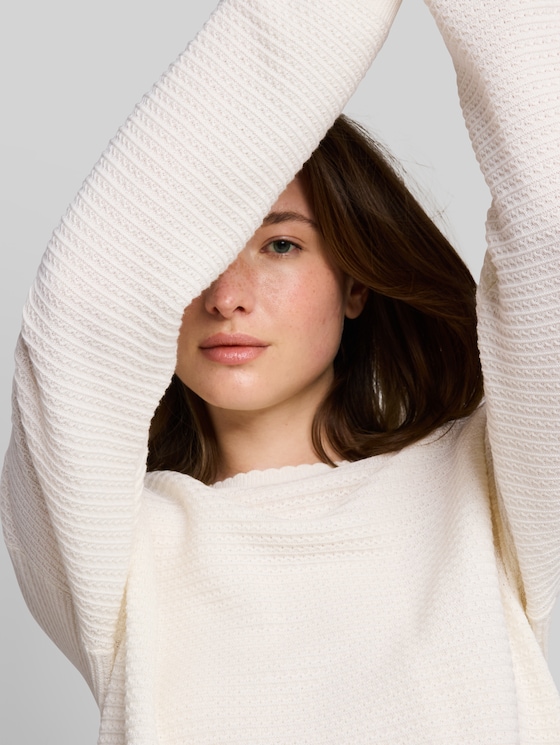 Relaxed-fit knitted jumper - off white