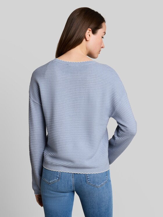 Relaxed-fit knitted jumper - foggy sky blue
