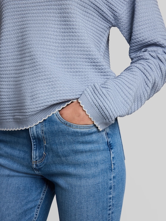 Relaxed-fit knitted jumper - foggy sky blue
