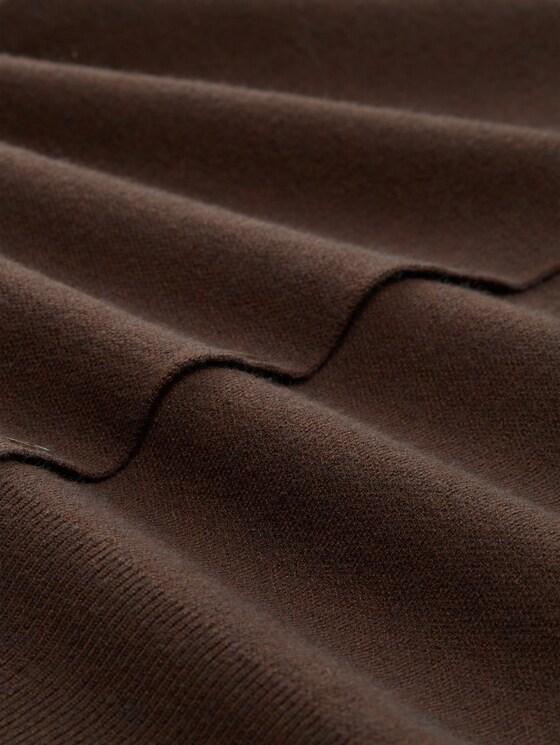 Relaxed-fit knitted waistcoat with button placket - cool dark brown melange
