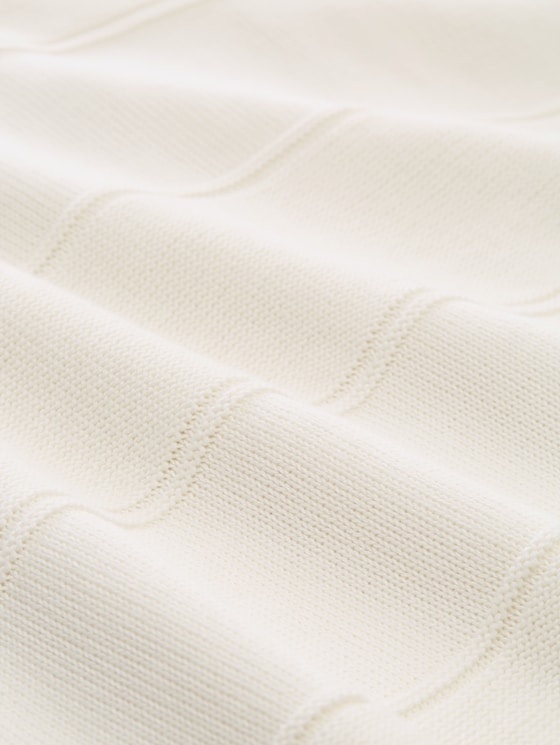 Relaxed-fit cotton knitted jumper - off white
