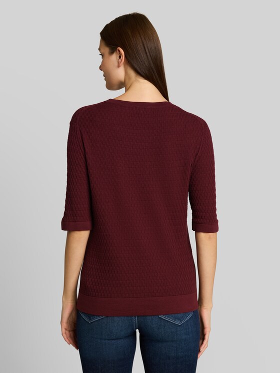 Cotton knitted jumper - Preppy Plum
