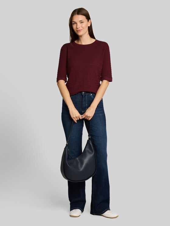 Cotton knitted jumper - Preppy Plum