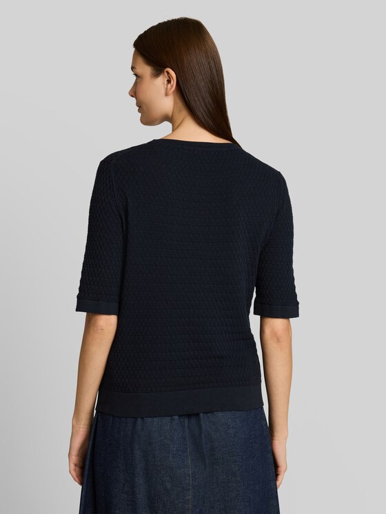 Cotton knitted jumper - sky captain blue