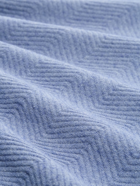 Loose-fit knitted jumper - fern blue melange