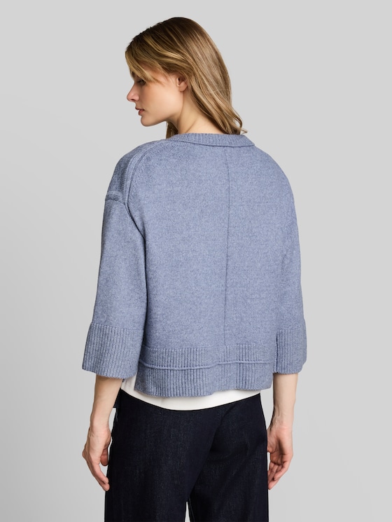 Loose-fit cosy jumper - fern blue melange