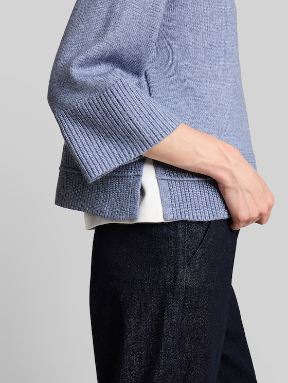 Loose-fit cosy jumper - fern blue melange