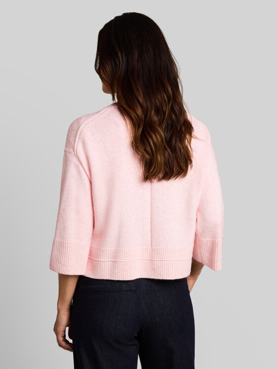 Loose-fit cosy jumper - light pastel pink melange