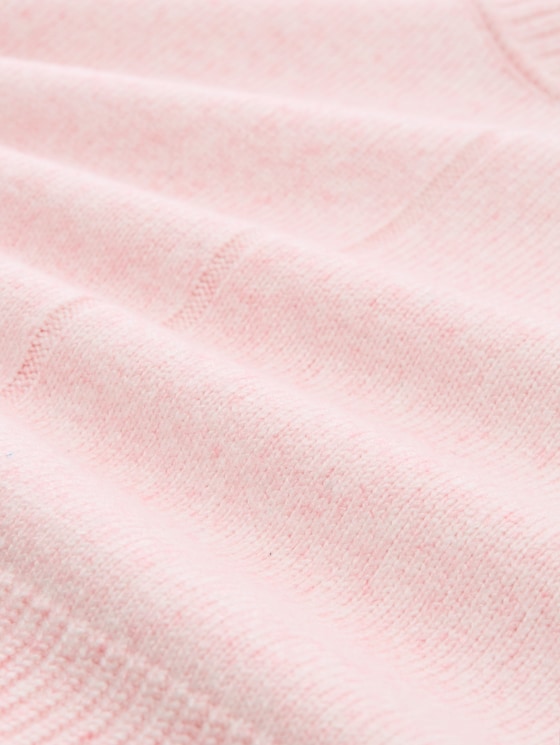 Loose-fit cosy jumper - light pastel pink melange