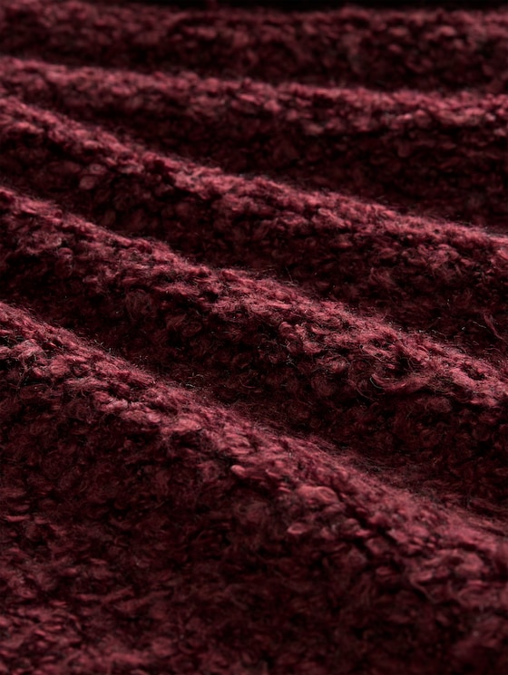 Loose-fit bouclé cardigan - preppy plum melange