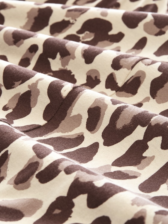 Patterned blouse-style top - brown beige leo print