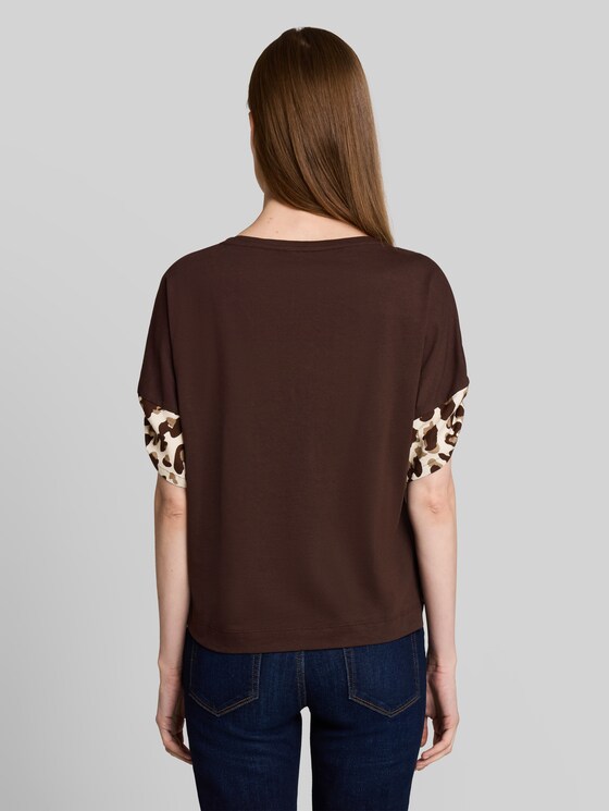 T-shirt with leopard print - brown beige leo print