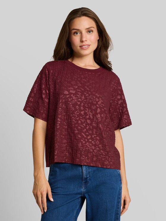 Boxy-fit T-shirt with leopard print - Preppy Plum