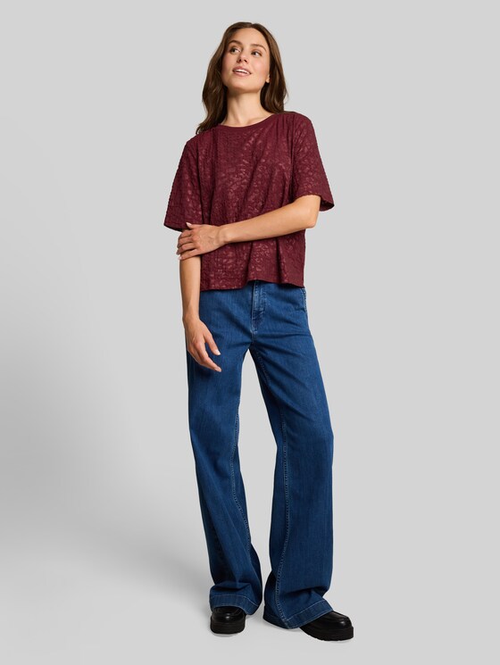 Boxy-fit T-shirt with leopard print - Preppy Plum