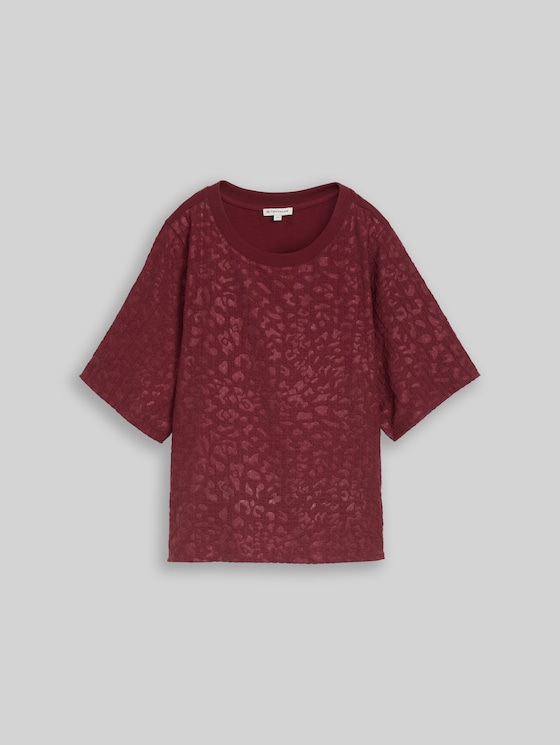 Boxy-fit T-shirt with leopard print - Preppy Plum