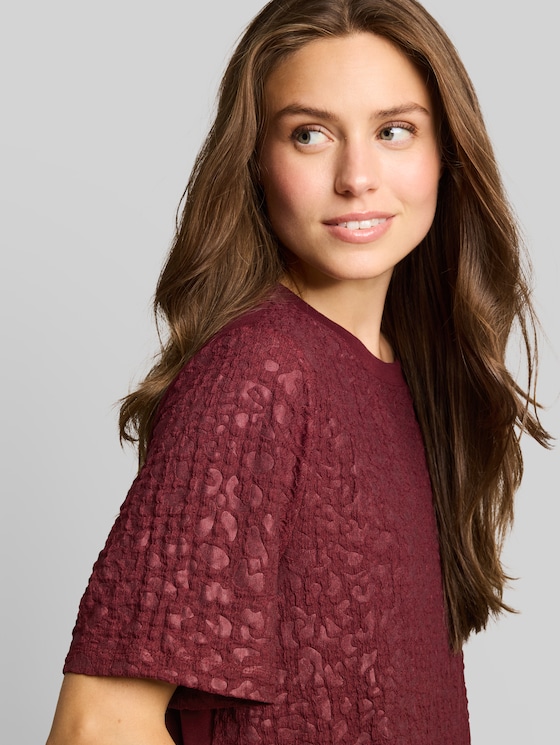 Boxy-fit T-shirt with leopard print - Preppy Plum