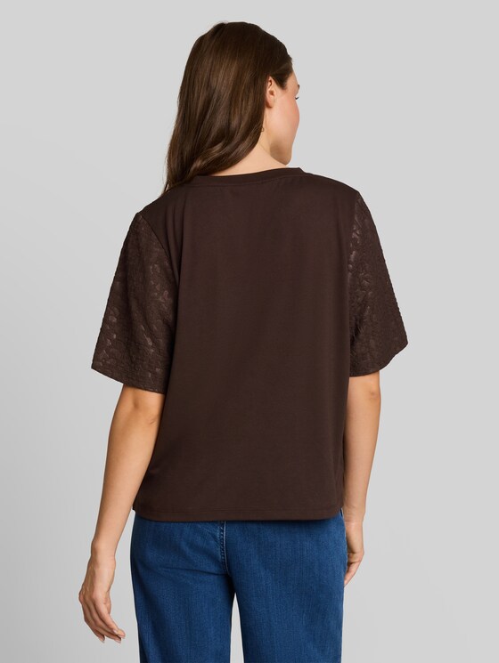 Boxy-fit T-shirt with leopard print - java dark brown