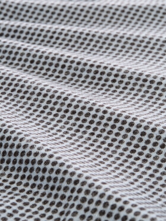 Cosy long-sleeved top with a pattern - brown dot on blue melange