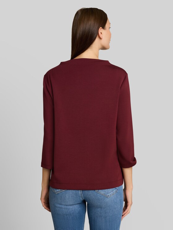 Scuba long-sleeved top with a 2-in-1 look - Preppy Plum