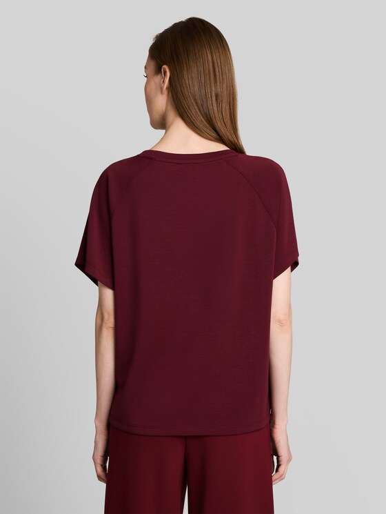 Scuba T-shirt with lettering - Preppy Plum