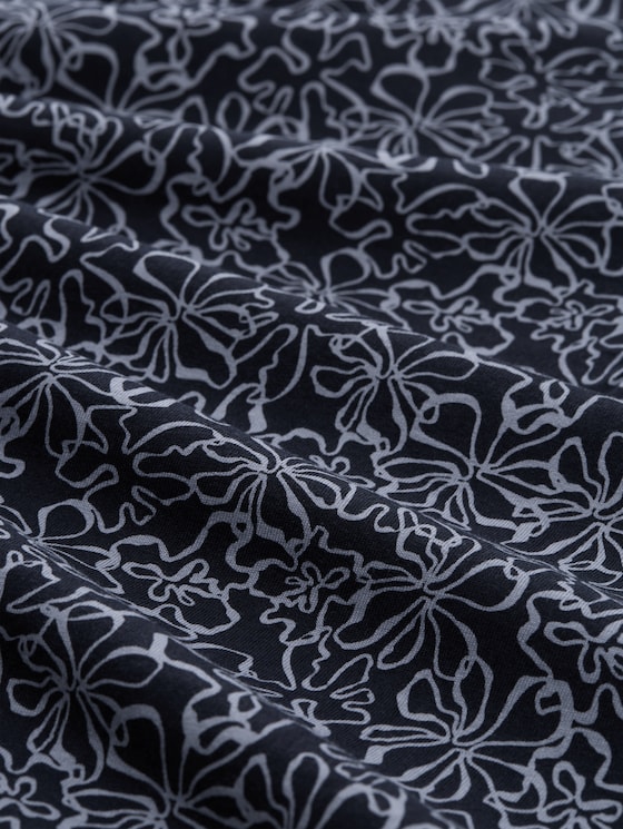 Blouse-style top with floral pattern - navy white flower print