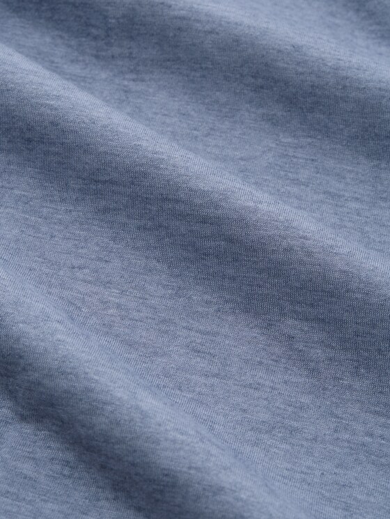 Slim-fit long-sleeved top with wool blend - fern blue melange