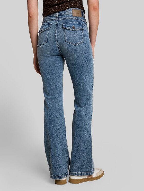 TTAVA FLARED jeans with a vintage look - vintage used dark stone blue