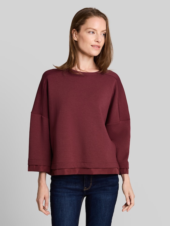 Loose-fit sweatshirt with 7/8 sleeves - Preppy Plum