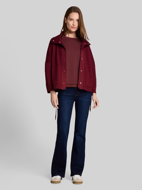 Loose-fit sweatshirt with 7/8 sleeves - Preppy Plum
