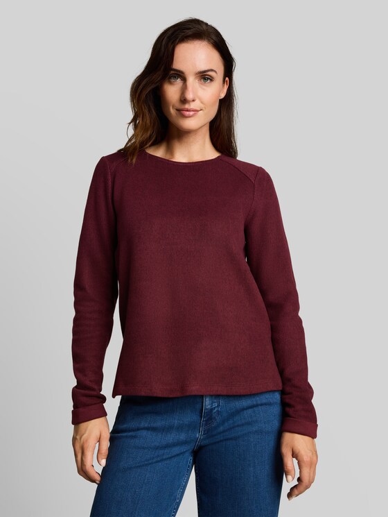 Cosy sweatshirt with a marl effect - dark preppy plum melange