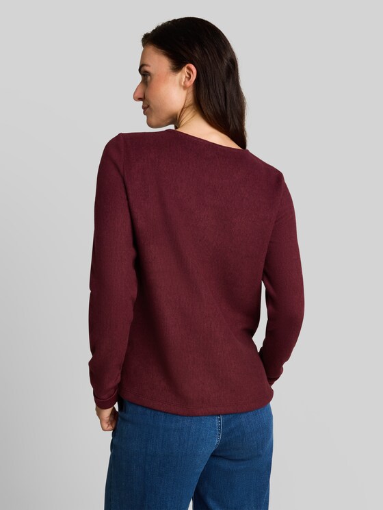Cosy sweatshirt with a marl effect - dark preppy plum melange