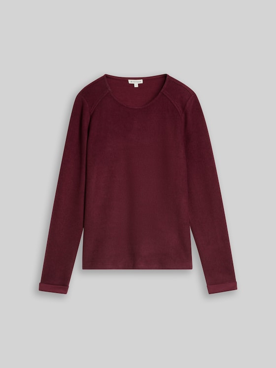 Cosy sweatshirt with a marl effect - dark preppy plum melange