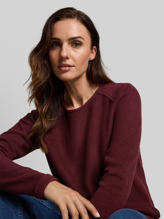 Cosy sweatshirt with a marl effect - dark preppy plum melange