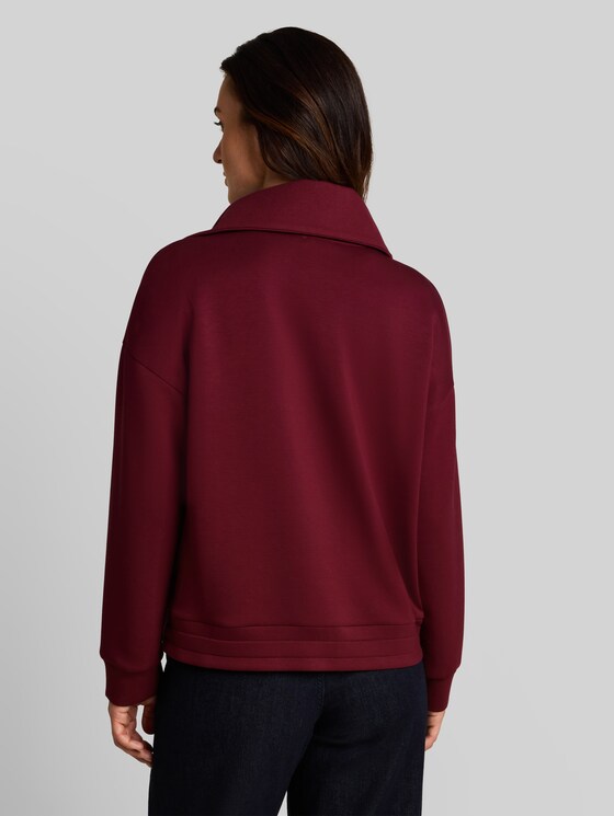 Scuba-fabric Troyer sweatshirt - Preppy Plum