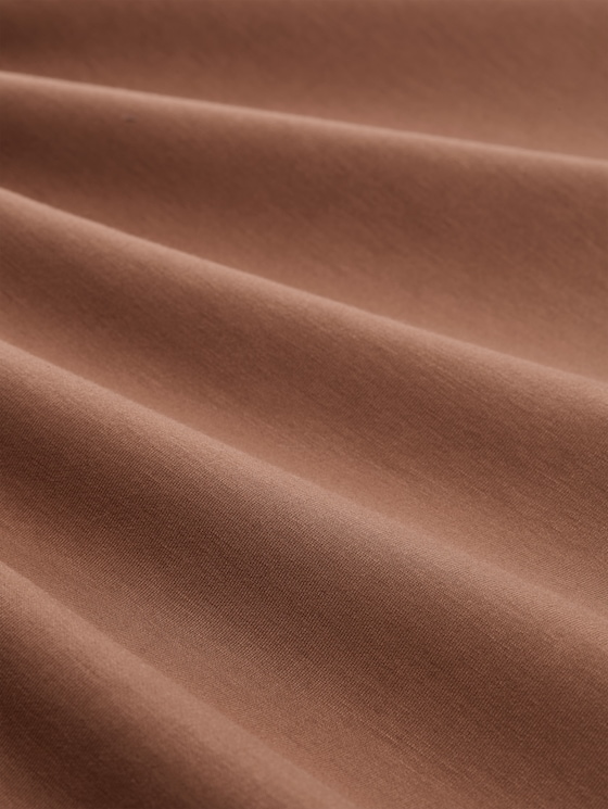 Scuba-fabric Troyer sweatshirt - camel