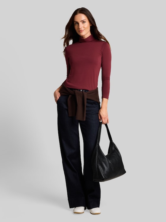 Basic turtleneck top - Preppy Plum