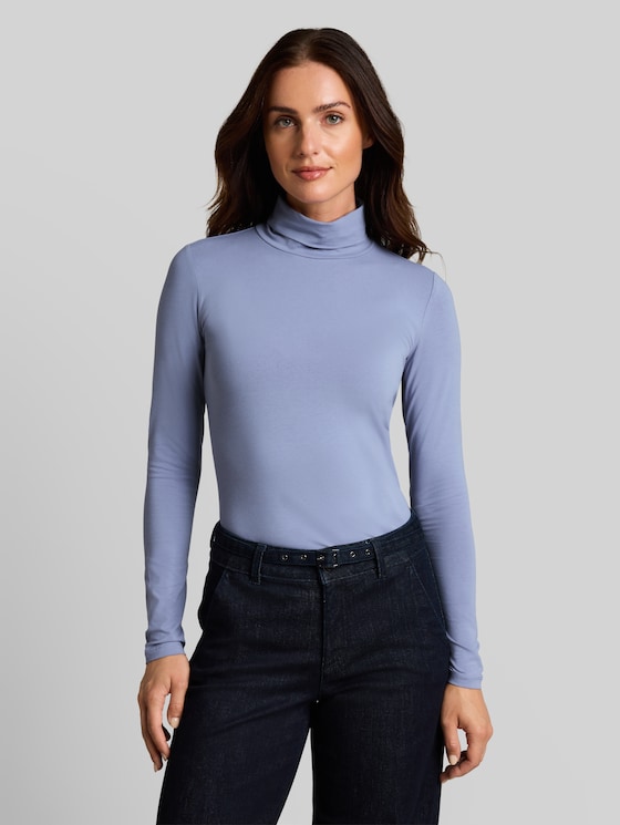 Basic turtleneck top - fern blue