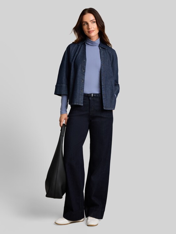 Basic turtleneck top - fern blue