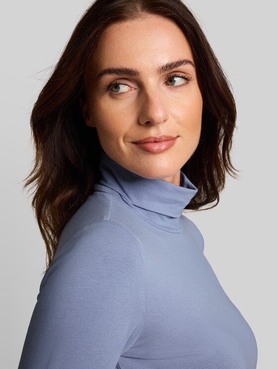 Basic turtleneck top - fern blue