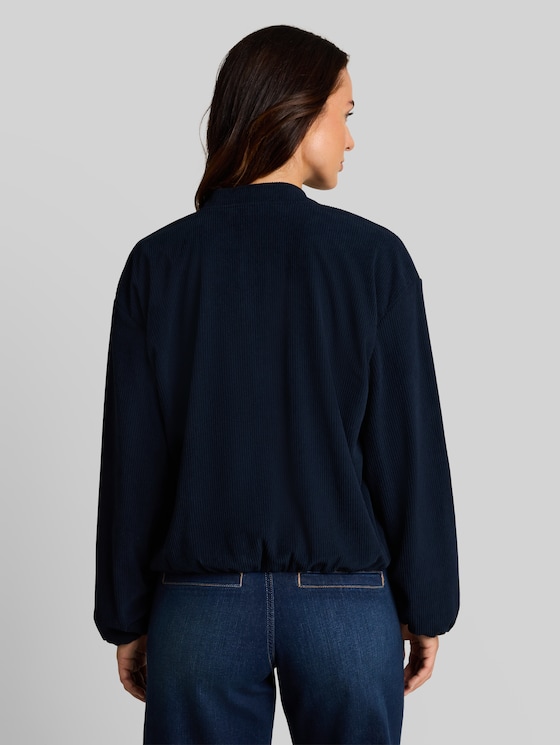 Loose-fit corduroy bomber jacket - sky captain blue