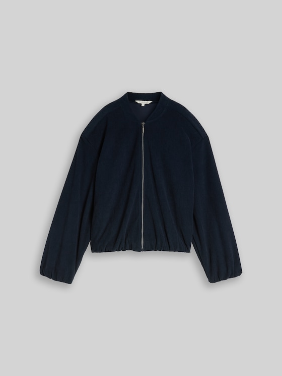 Loose-fit corduroy bomber jacket - sky captain blue