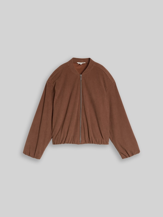Loose-fit corduroy bomber jacket - camel