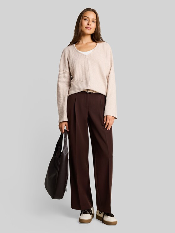 Wide leg trousers - java dark brown