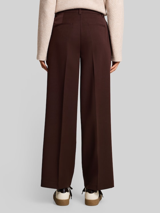 Wide leg trousers - java dark brown