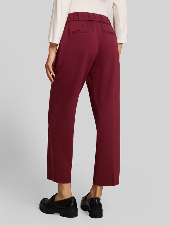 Cropped straight-leg trousers with a belt - Preppy Plum